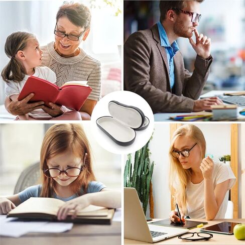 جراب مزدوج Eyegl، جراب Gl مزدوج صلب لإطارين، جراب واقٍ بطبقة مزدوجة لزوجين من Eyegl، جراب جل محمول من جلد البولي يوريثان بلون أسود للنساء والرجال in Kuwait