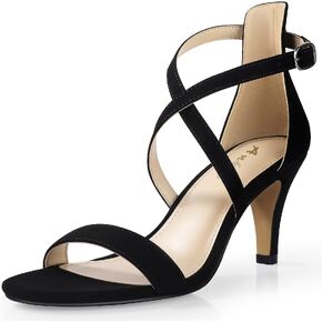 Ankis عاري الذهب الأسود الكعوب الصليب Strappy الكعوب للنساء 3 بوصة الخنجر المفتوحة تو الصنادل لحفل الزفاف مساء حفلة العودة للوطن in Kuwait