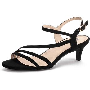IDIFU Women's Dressy Strappy 2 Inch Low Kitten Heel Open Toe Sandals Dress Shoes for Woman Lady in Bridal Dance Evening in Saudi Arabia