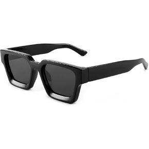YuJian Trendy Rectangle Sunglasses for Women Men Vintage Fashion Square Sun Glasses Thick Frame