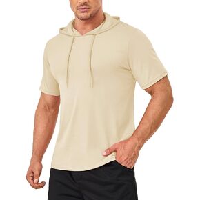 MAGCOMSEN Men's Short Sleeve Hoodies Cotton Lightweight Hoodie Sweatshirt Summer Casual Hooded Shirt