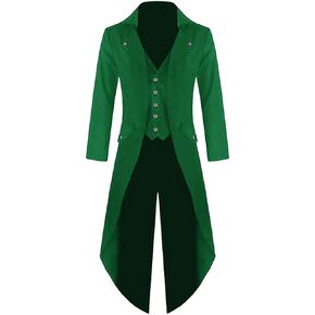 Makkrom Mens Steampunk Gothic Jacket Victorian Tailcoat Vintage Halloween Costume Tuxedo Coat Uniform in Saudi Arabia
