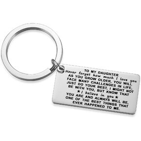 to My Daughter Never Forget How Much I Love You Keychain Christmas Birthday Graduation Military Inspirational Gift
