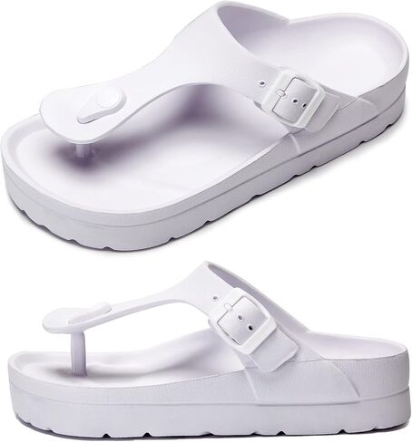 Haifago Women's Platform Sandals with Arch Support, Summer Beach Slides Adjustable Buckle Comfortable Lightweight EVA Slip on Slide in Saudi Arabia