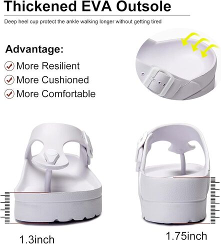 Haifago Women's Platform Sandals with Arch Support, Summer Beach Slides Adjustable Buckle Comfortable Lightweight EVA Slip on Slide in Saudi Arabia