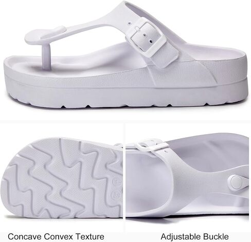 Haifago Women's Platform Sandals with Arch Support, Summer Beach Slides Adjustable Buckle Comfortable Lightweight EVA Slip on Slide in Saudi Arabia