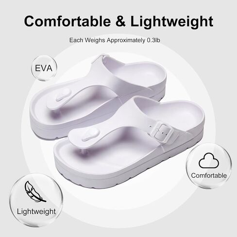 Haifago Women's Platform Sandals with Arch Support, Summer Beach Slides Adjustable Buckle Comfortable Lightweight EVA Slip on Slide in Saudi Arabia