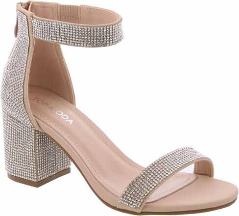 Over the Toe Strap Ankle Wrap Strap Heel Open Toe Block 2" Heel in Kuwait