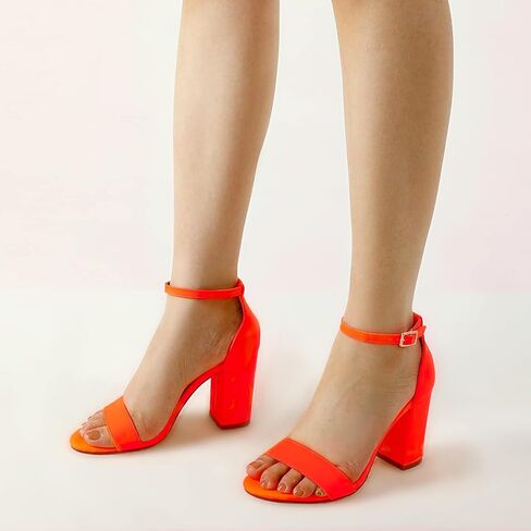 COASIS Women's Chunky Block Heels Open Toe Ankle Strap 3.5 Inch Heeled Sandals in Saudi Arabia