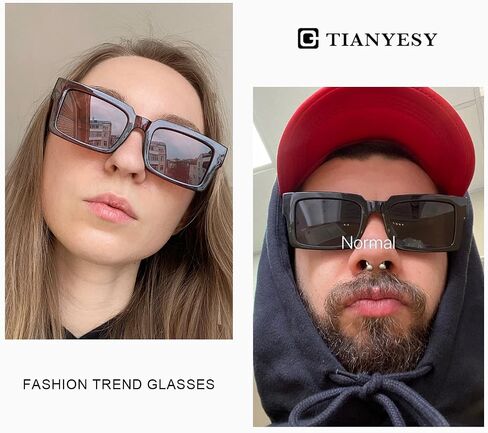 TIANYESY نظارات شمسية للنساء تصميم كلاسيكي بسيط موضة UV400 نظارات شمسية مربعة للجنسين TY2984 in Kuwait