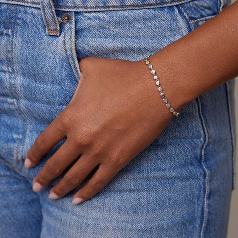 MBW أساور فضية للنساء، أساور فضية لذيذة للنساء مجموعة 14K سوار فضي كومة مجوهرات مقاومة للماء للنساء العصرية الحد الأدنى بسيطة صغيرة رقيقة سوار مجموعة للنساء في سن المراهقة الفتيات هدية in Kuwait