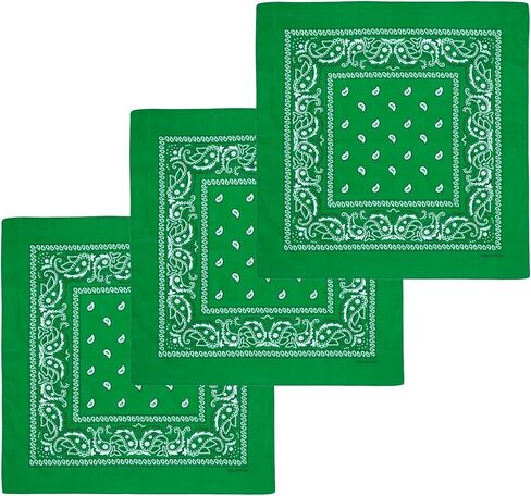 مناديل قطنية مقاس 55.88 سم × 55.88 سم للرجال والنساء من باسيل كاوبوي باندانا للشعر in Saudi Arabia