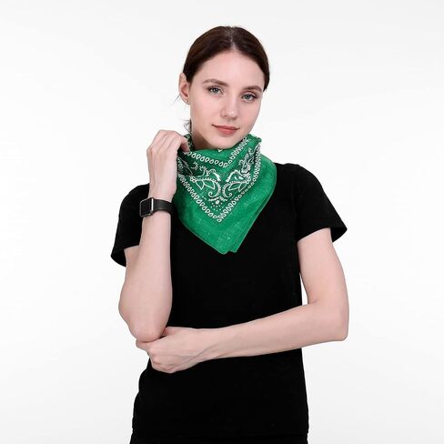 مناديل قطنية مقاس 55.88 سم × 55.88 سم للرجال والنساء من باسيل كاوبوي باندانا للشعر in Saudi Arabia