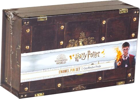 Harry Potter Gryffindor Enamel Pins, Set of 3 - In Hogwarts Trunk Storage Case Box - Collectible Metal Pin Button Accessory - Officially Licensed - Gift for Kids, Teens, Boys & Girls in Kuwait