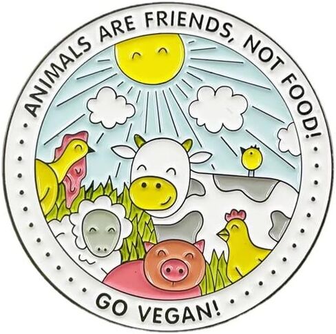 Animals are Friends not Food Enamel Pin Brooch for Vegetarian weight loss vegetable hobby Lovely badge for backpack in Saudi Arabia