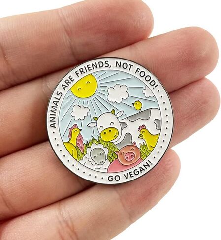 Animals are Friends not Food Enamel Pin Brooch for Vegetarian weight loss vegetable hobby Lovely badge for backpack in Saudi Arabia