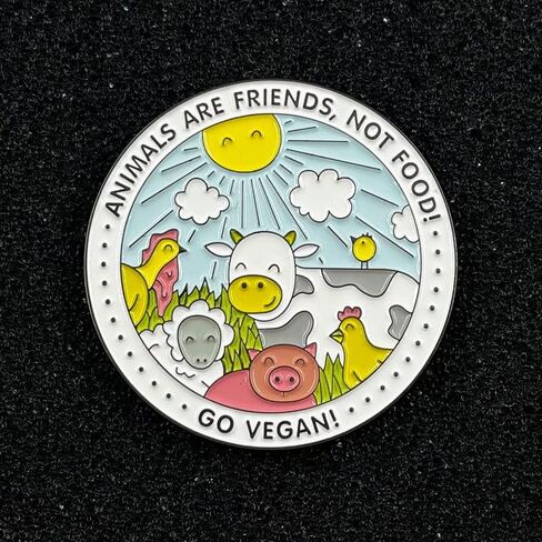 Animals are Friends not Food Enamel Pin Brooch for Vegetarian weight loss vegetable hobby Lovely badge for backpack in Saudi Arabia