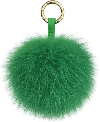 Genuine Fox Fur Pom Pom Keychain Bag Purse Charm large Fluffy Fur Ball Keychains in Kuwait