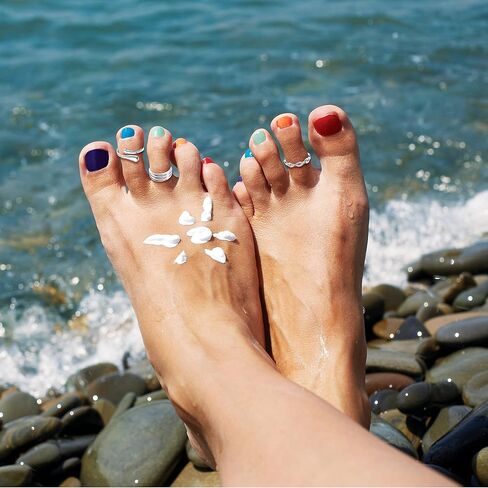 Milacolato 925 Sterling Silver Toe Rings for Women 18K White Gold Plated Arrow Heart Infinity Vintage Celtic Knot Teardrop Daisy Flower Stylish Toe Rings Adjustable Toe Band Rings Summer Beach Foot Jewelry in Kuwait