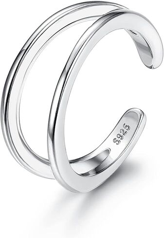 Milacolato 925 Sterling Silver Toe Rings for Women 18K White Gold Plated Arrow Heart Infinity Vintage Celtic Knot Teardrop Daisy Flower Stylish Toe Rings Adjustable Toe Band Rings Summer Beach Foot Jewelry in Kuwait
