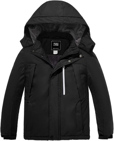 ZSHOW Boys' Waterproof Ski Jacket Windbproof Hooded Mountain Sportswear Outdoor Raincoat in Kuwait