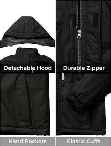 ZSHOW Boys' Waterproof Ski Jacket Windbproof Hooded Mountain Sportswear Outdoor Raincoat in Kuwait