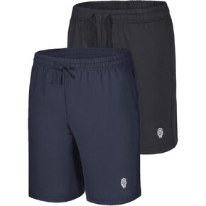PIQIDIG Youth Boys' Loose Fit Athletic Shorts Quick Dry Active Shorts with Pocket, 2-Pack
