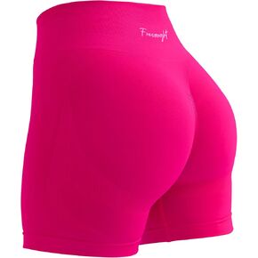 FRESOUGHT Workout Gym Biker Shorts Women High Waisted Seamless Tummy Control Scrunch Butt Lifting Yoga Booty Spandex Shorts