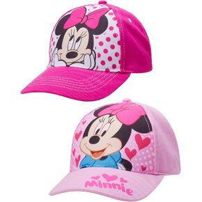 Disney Girls' 2 Pack Adjustable Baseball Hat: Minnie Mouse, Encanto Mirabel, Ariel, Princess (Toddler/Little Girl), Size Age 4-7, Minnie Mouse Pink in Kuwait