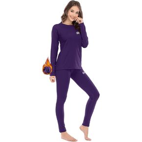 MEETWEE Thermal Underwear for Women, Winter Warm Base Layer Top & Bottom Set Ski Cold Weather Gear with Fleece Lined