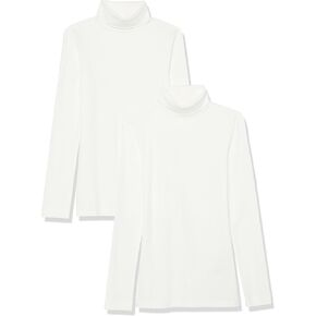 Amazon Essentials Women's Slim-Fit Layering Long Sleeve Knit Rib Turtleneck Top (Available in Plus Size), Pack of 2 in Kuwait