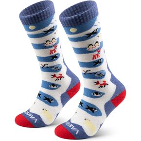 WEIERYA Kids Ski Socks Merino Wool, Thermal Snow Socks, Knee-high Wool Socks for Boys and Girls, 1/3 Pairs