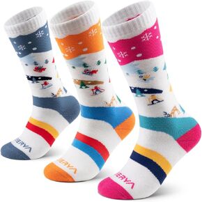 WEIERYA Kids Ski Socks Merino Wool, Kids Wool Socks, Knee-high Snow Socks for Boys Girls, Winter socks, 1/3 Pairs