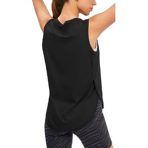 Ice Silk Workout Tank Tops for Women Cool-Dry Sleeveless Loose Fit Yoga Shirts Long Athletic Tops for Women