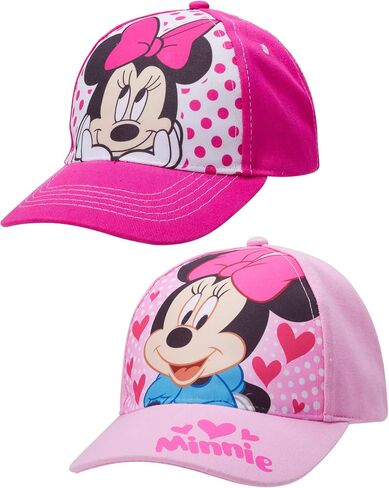 Disney Girls' 2 Pack Adjustable Baseball Hat: Minnie Mouse, Encanto Mirabel, Ariel, Princess (Toddler/Little Girl), Size Age 4-7, Minnie Mouse Pink in Saudi Arabia
