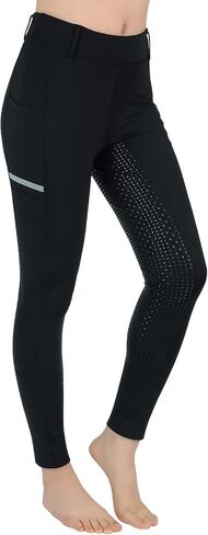 SPOEAR Horse Riding Pants Equestrian Girls Full Seat Silicone Breeches Kids Pull-On Horseback Riding Tights Pockets in Kuwait