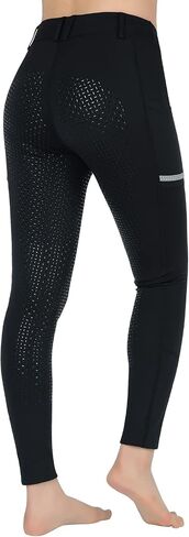 SPOEAR Horse Riding Pants Equestrian Girls Full Seat Silicone Breeches Kids Pull-On Horseback Riding Tights Pockets in Kuwait