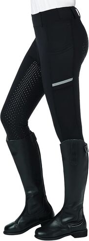 SPOEAR Horse Riding Pants Equestrian Girls Full Seat Silicone Breeches Kids Pull-On Horseback Riding Tights Pockets in Kuwait