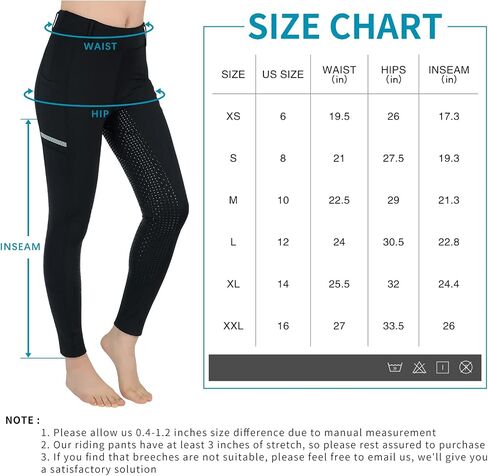 SPOEAR Horse Riding Pants Equestrian Girls Full Seat Silicone Breeches Kids Pull-On Horseback Riding Tights Pockets in Kuwait