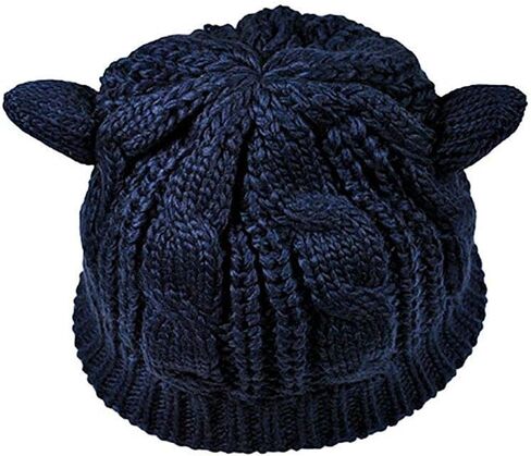 Umbresen لطيف Woollike محبوك القط كيتي آذان المرأة سيدة فتاة القبعات الكروشيه عيد الميلاد القبعات in Saudi Arabia