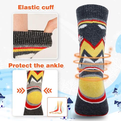 unenow Kids Knee-high Merino Wool Ski Socks 2 Pairs for Snowboarding Winter | Moisture-Wicking, Cushioning, Boys and Girls Thermal Warm Socks for Skiing, Skating, Hiking, Winter Cold Weather in Saudi Arabia