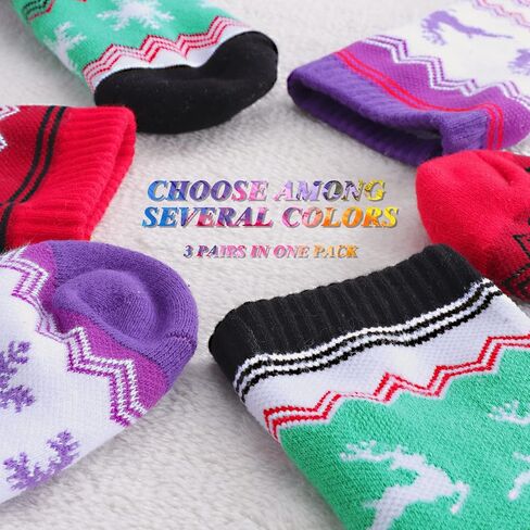 Ski Socks Kids 3 Pairs Warm Winter Snow Socks for Boys Girls Child Youth Skiing Snowboard Socks for 4-15 Year Old Children in Saudi Arabia