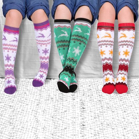 Ski Socks Kids 3 Pairs Warm Winter Snow Socks for Boys Girls Child Youth Skiing Snowboard Socks for 4-15 Year Old Children in Saudi Arabia