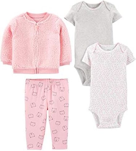 Simple Joys by Carter's Baby Girls 4-piece Jacket, Pant, and Bodysuit Set in Saudi Arabia