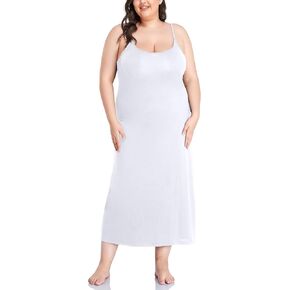 Papicutew Women's Full Slip for Under Dresses Plus Size Long Nightgown Cami Dress