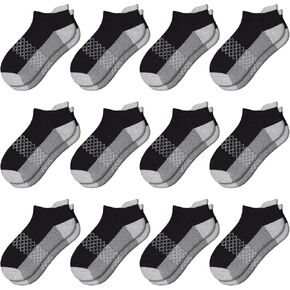 12 Pairs Boys Socks 4-6 6-8 8-10 Years Old Ankle Athletic Low Cut Socks For Kids Half Cushioned Cotton Socks in Saudi Arabia
