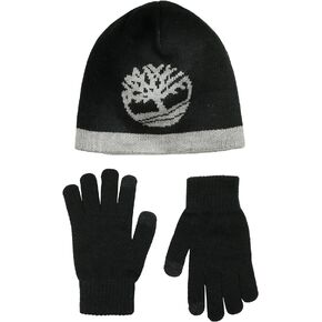 Timberland boys Cuff Hat With Contrast Magic Glove Set