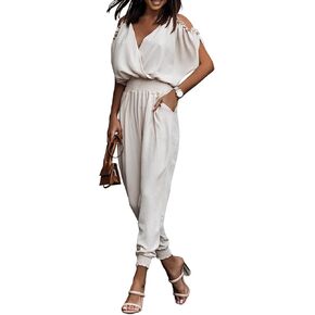 Dokotoo Jumpsuit for Womens Dressy Casual 2023 One Piece Romper Cold Shoulder Outfits for Summer