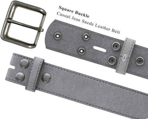 Belts.com Square or Oval Antique Buckle Casual Jean Suede Leather Belt 1-1/2"(38mm) or 1"(25mm) Wide in Kuwait