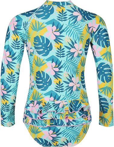 Tame the Sun Long Sleeve Swimsuit for Girls, UPF 50+, Ages 3-12 - Frills, One Piece Rash Guard Girls Bathing Suit in Kuwait